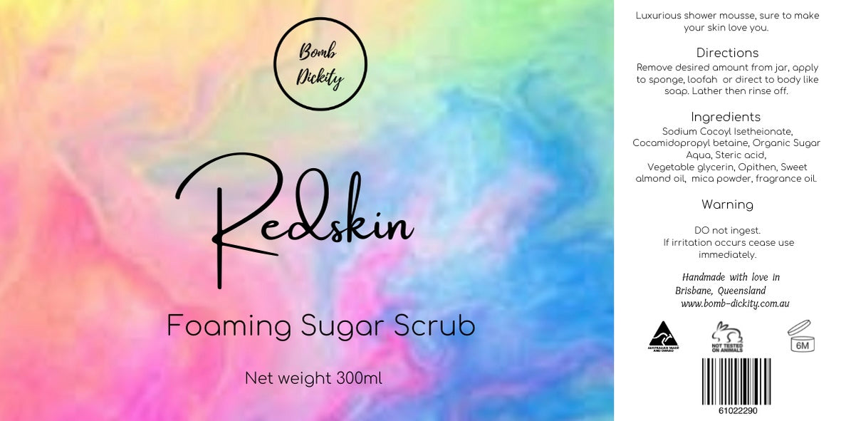 Redskins foaming sugar scrub