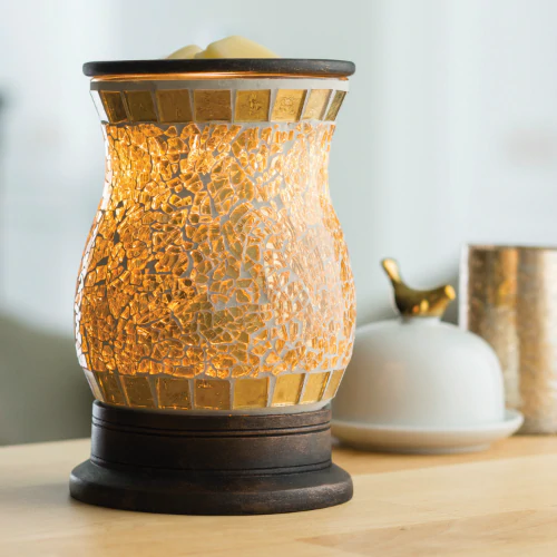 Large reflective glass warmer - Gold