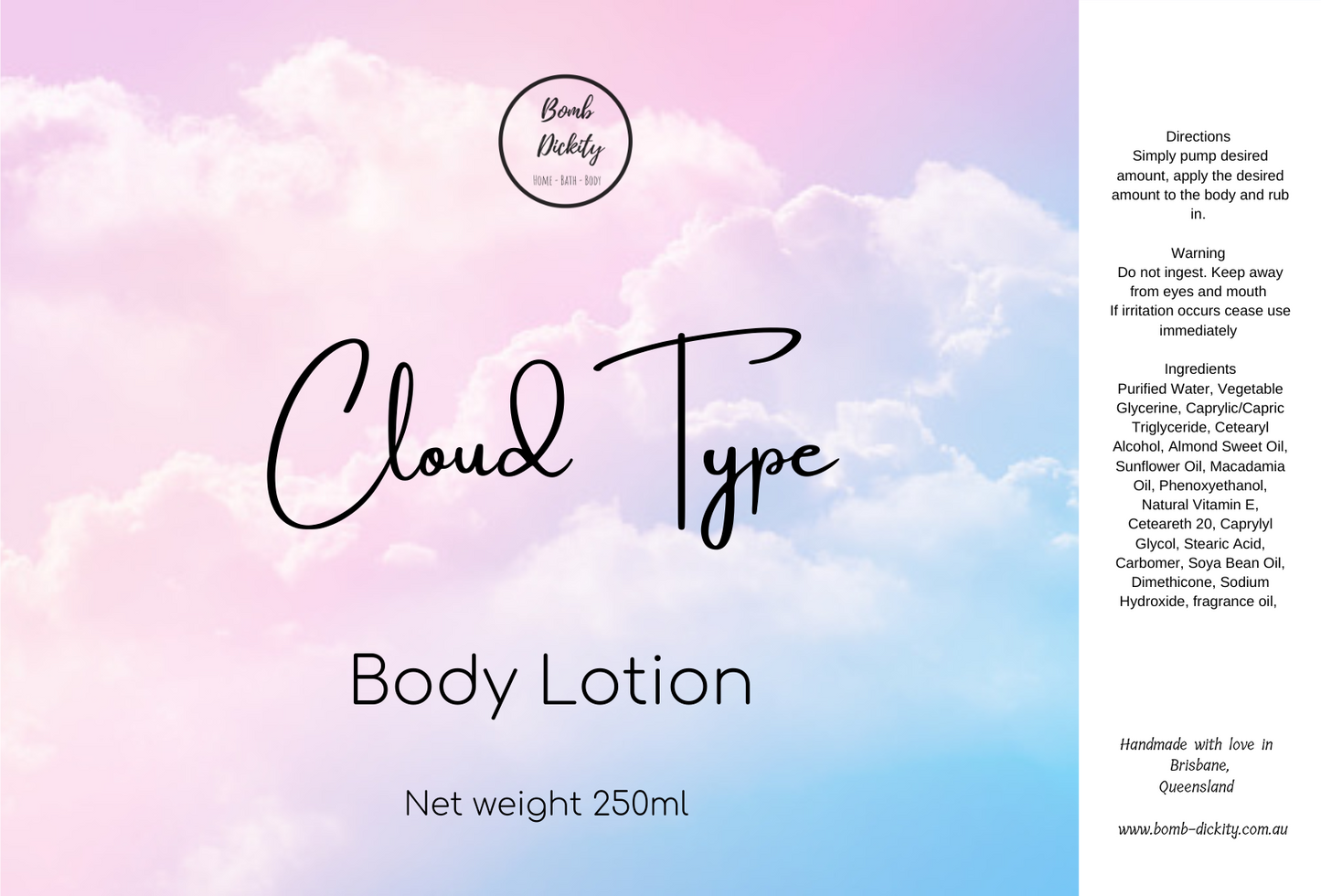 Body Lotion - Cloud ** LIMITED EDITION