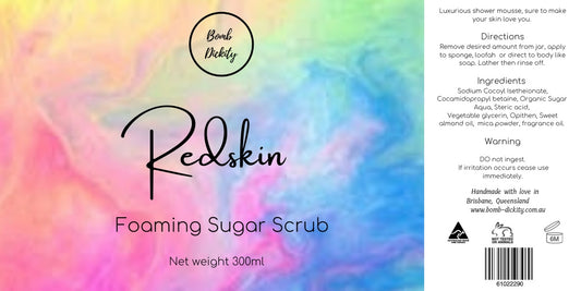 Redskins foaming sugar scrub