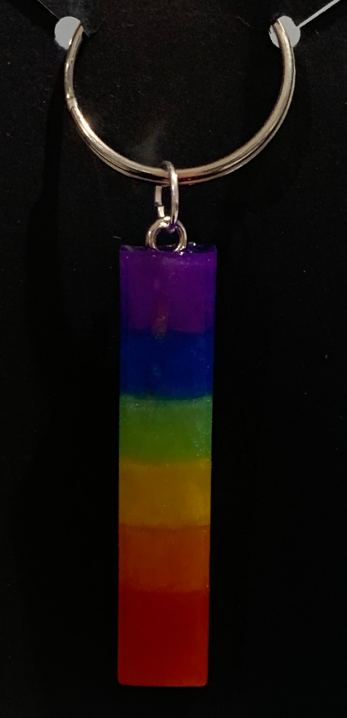 Rainbow resin key ring
