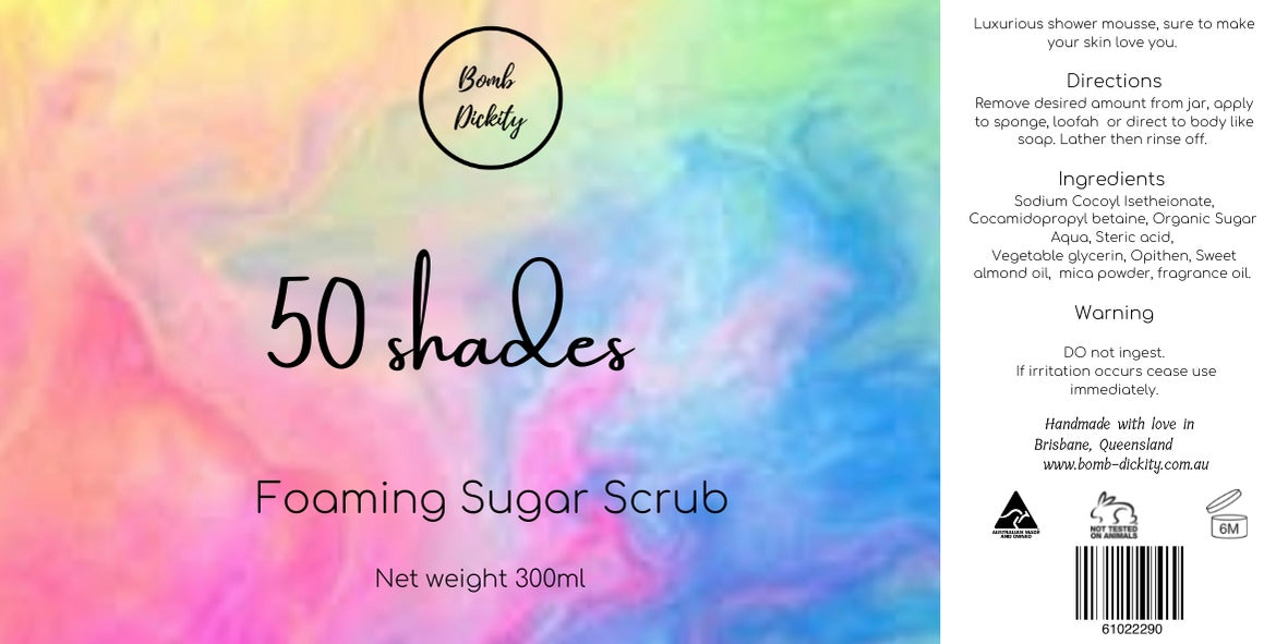 50 shades foaming sugar scrub