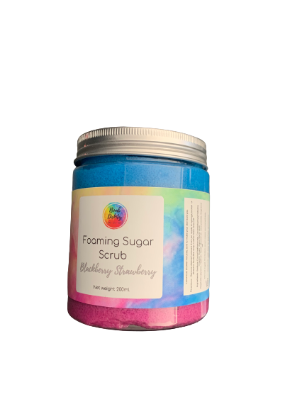 Blackberry and strawberry foaming sugar scrub