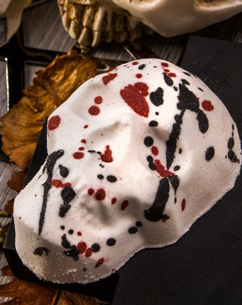 Wholesale TRAGIC bath bomb - ride the lightning skull (raspberry vanilla) white with drizzle